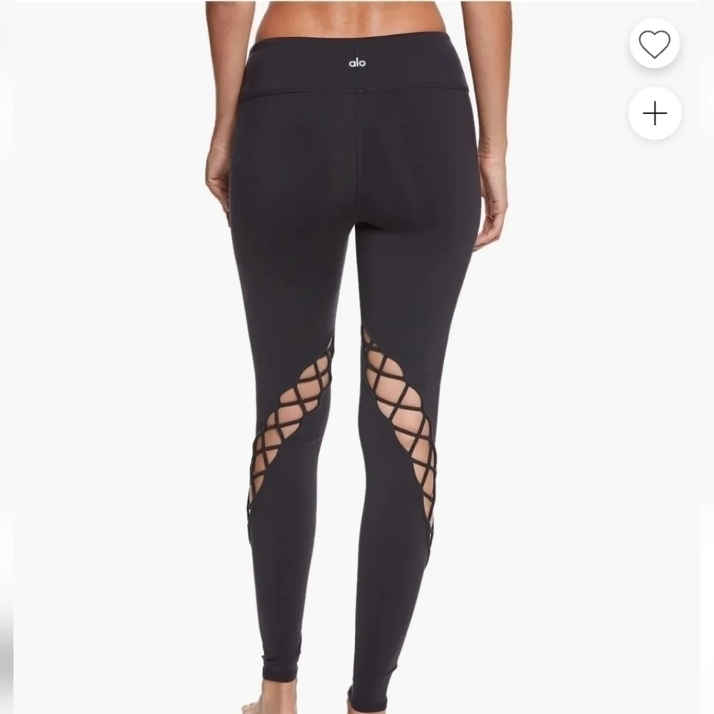 Alo Entwine Yoga Leggings Full Length Mid Rise Black